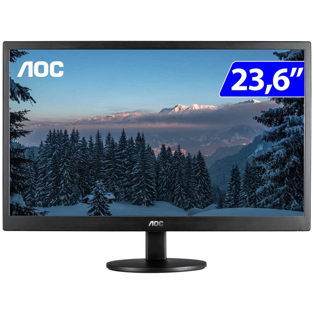 Monitor Aoc Led 23.6" Widescreen Full Hd Hdmi Vga M2470swh2 - Preto - Preto - Bivolt