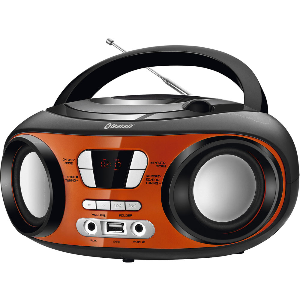 R Dio Port Til Mondial Boombox Up Orange Bx Fm W Bluetooth