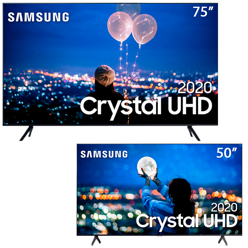 Smart TV LED 75" UHD 4K Samsung + Smart TV LED 50" UHD 4K Samsung