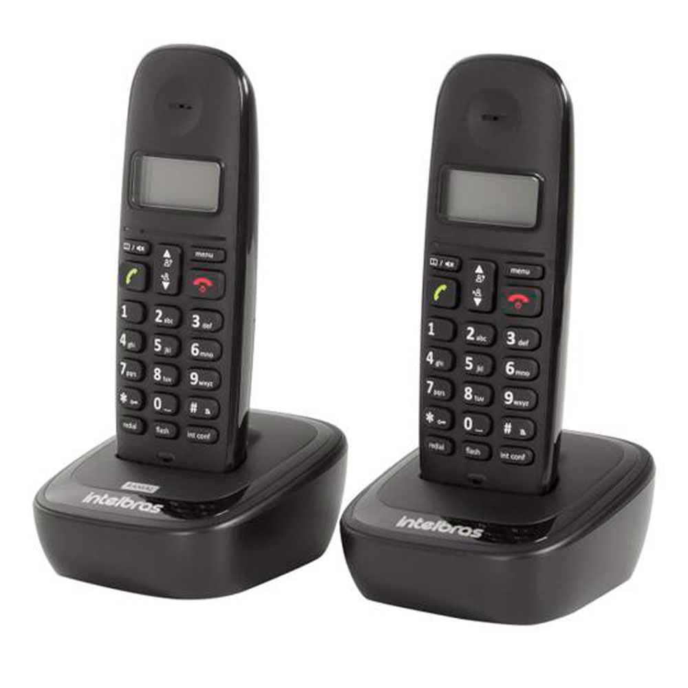 Telefone Intelbras Ts-2512 Sem Fio Com Ramal E  Base Dect 6.0 Ghz - Preto - Preto - Quadriband
