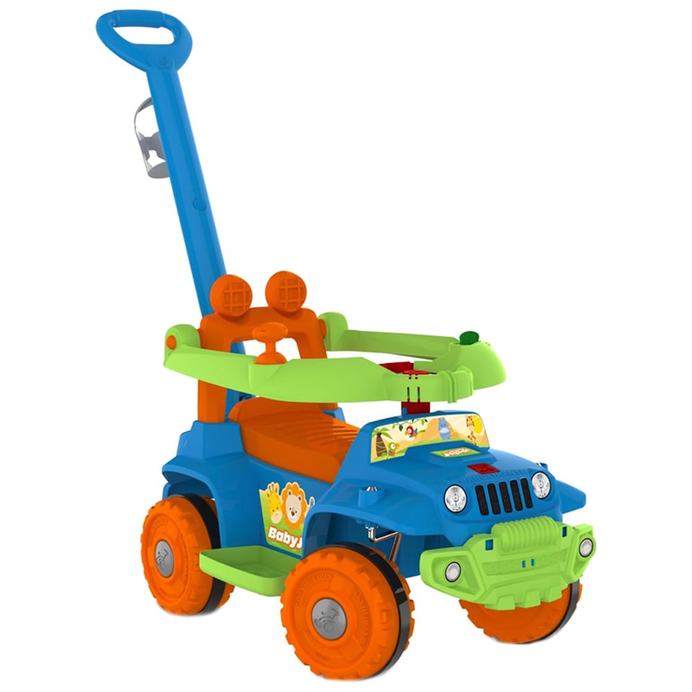 Carro De Passeio A Pedal Infantil Com Função Andador Bandeirante Babyjipe - Azul