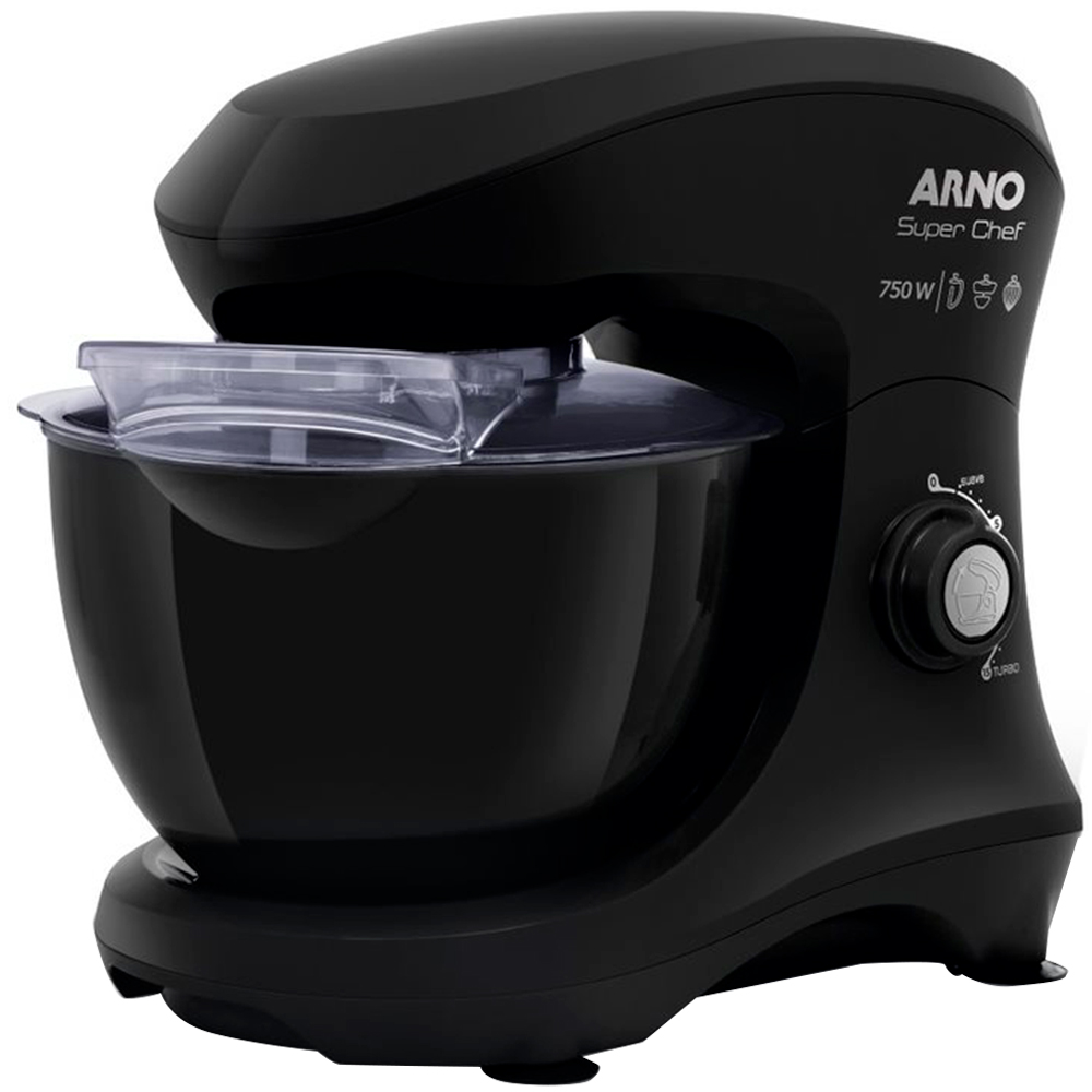 Batedeira Planetária Arno Super Chef 15 Velocidades 750W 1 Tigela - Preto - 220 Volts