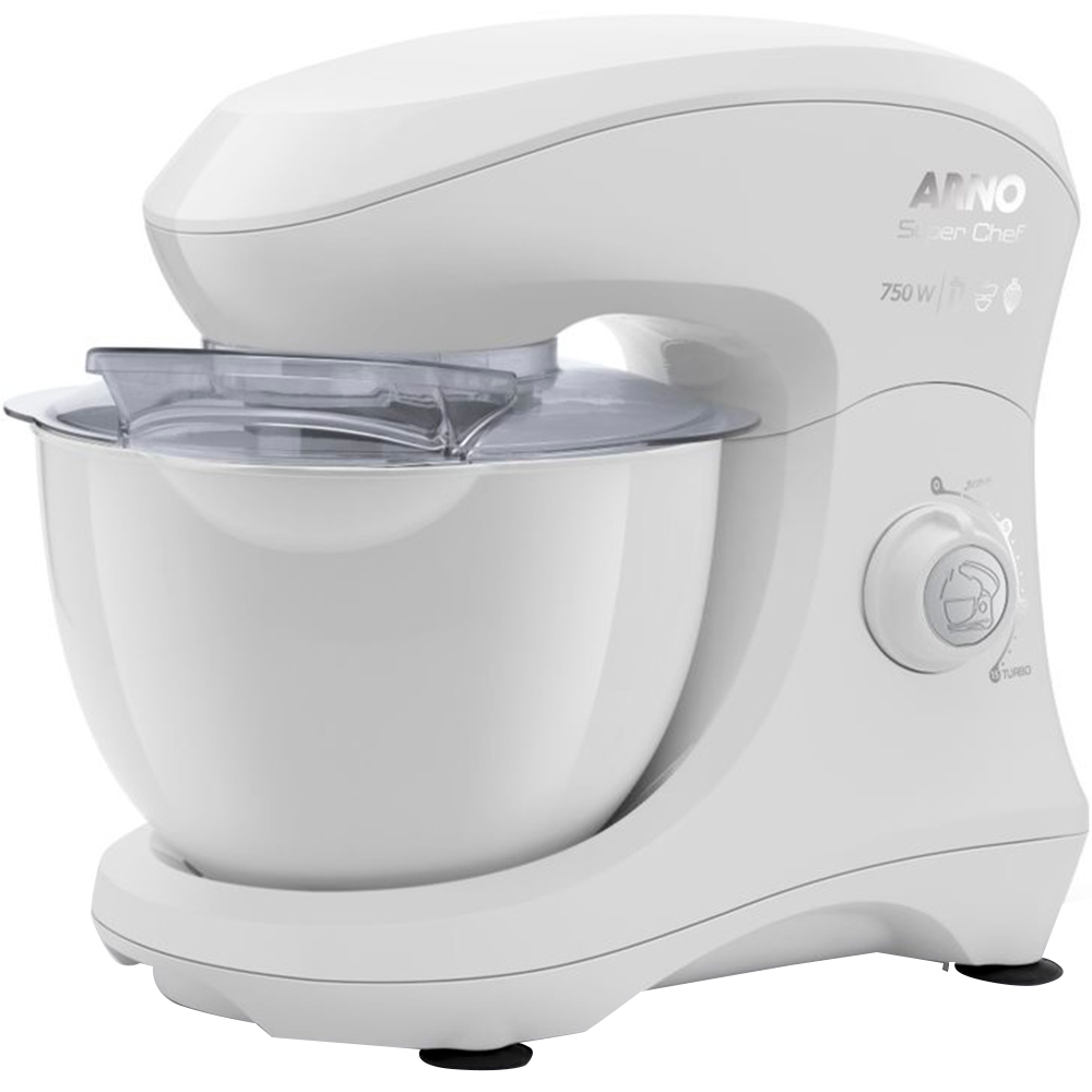 Batedeira Planetária Arno Super Chef 15 Velocidades 750W 1 Tigela - Branco - 110 Volts