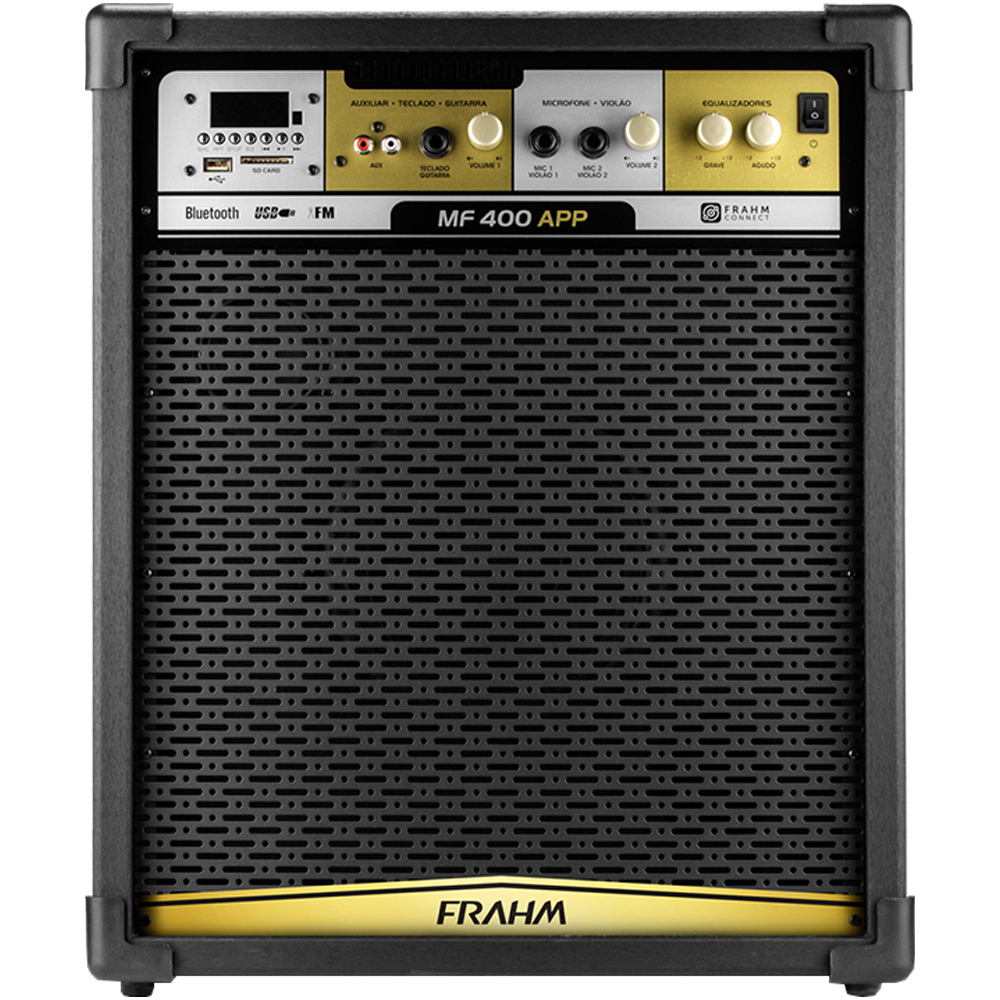 Caixa de Som Amplificada Frahm MF400 APP 300W Bluetooth USB