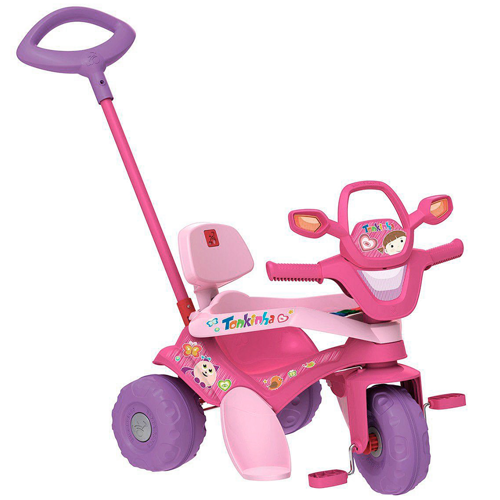 Triciclo Infantil Bandeirante Mototico - Com Empurrador Rosa