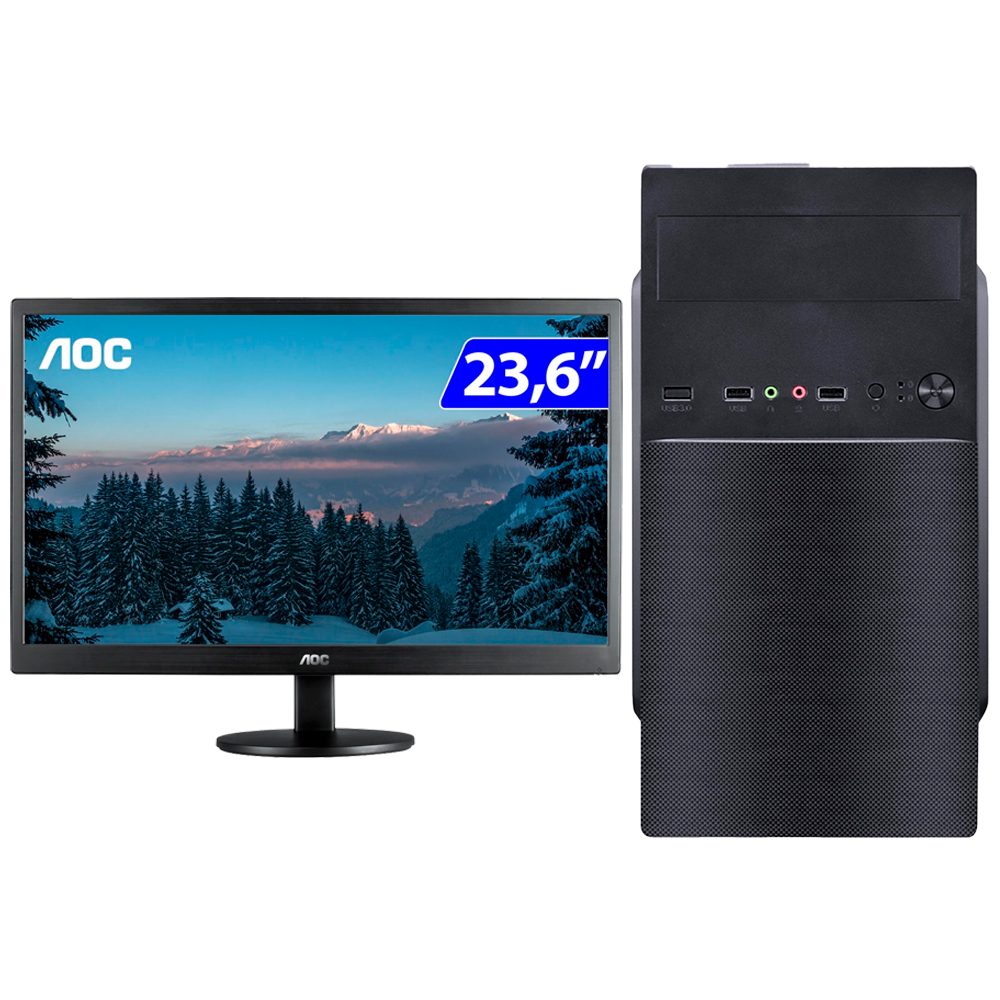 Computador Skul B300 I3 Linux 4GB Monitor AOC LED 23 6 M2470SWH2 computador-skul-b300-i3-linux-4gb-monitor-aoc-led-23-6-m2470swh2