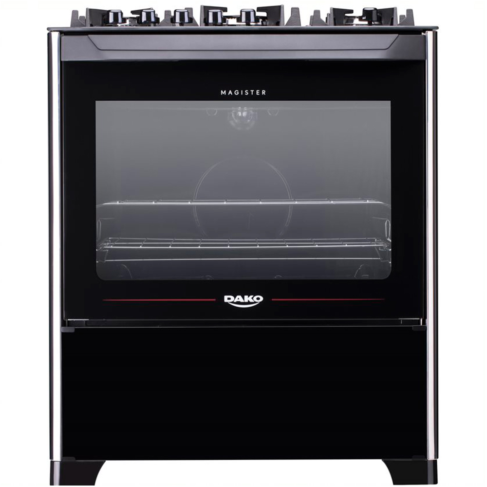 Fogão Dako 5 Bocas Magister Automático Mesa De Vidro Forno 100L - Preto - Bivolt