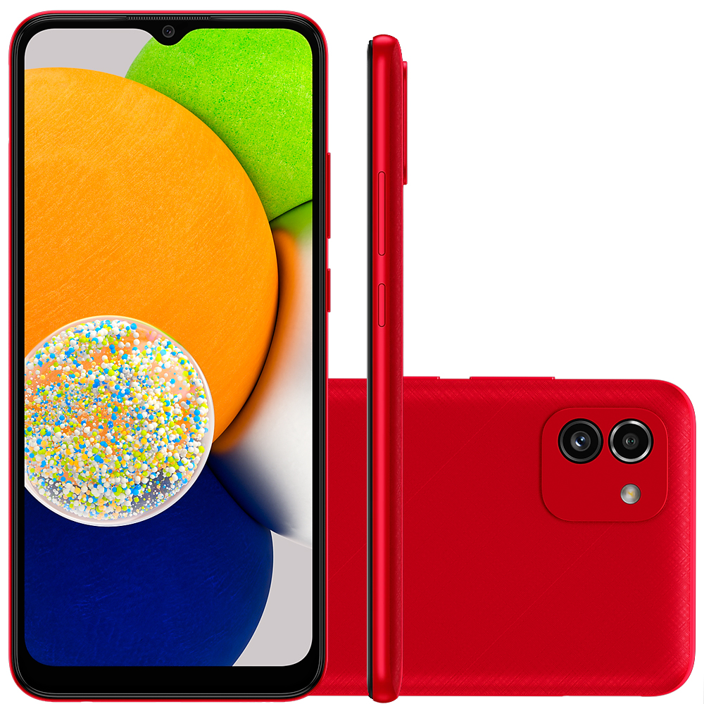 Celular Smartphone Samsung Galaxy A03 A035m 64gb Vermelho - Dual Chip
