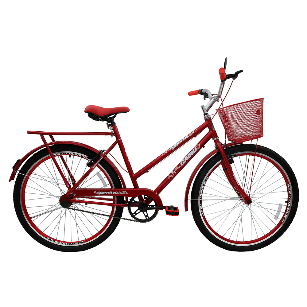 Bicicleta Aro 26 Cairu Personal Genova Freio V-Brake Com Cestinha - Vermelho