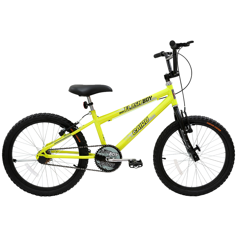 Bicicleta Infantil Aro 20 Cairu Flash Boy Freio V-Brake - Amarelo Neon