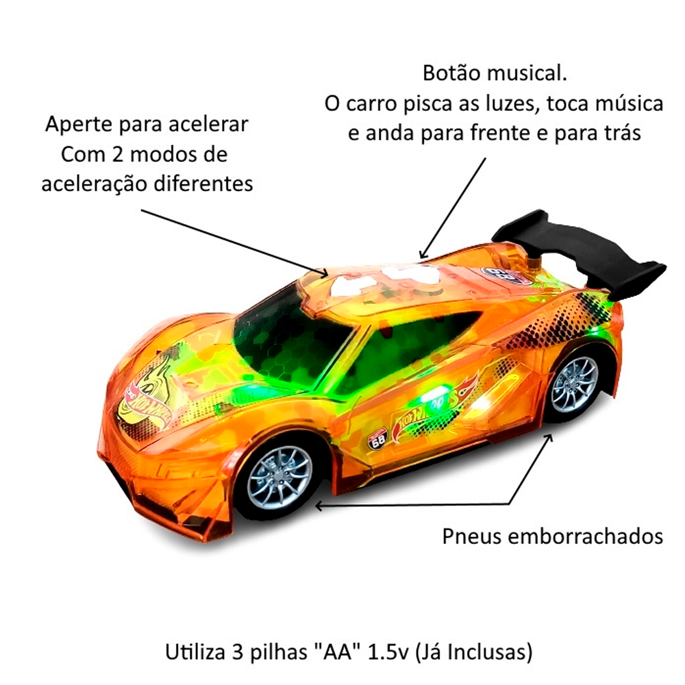 Carro de corrida piscando criativo para crianças Brinquedo de