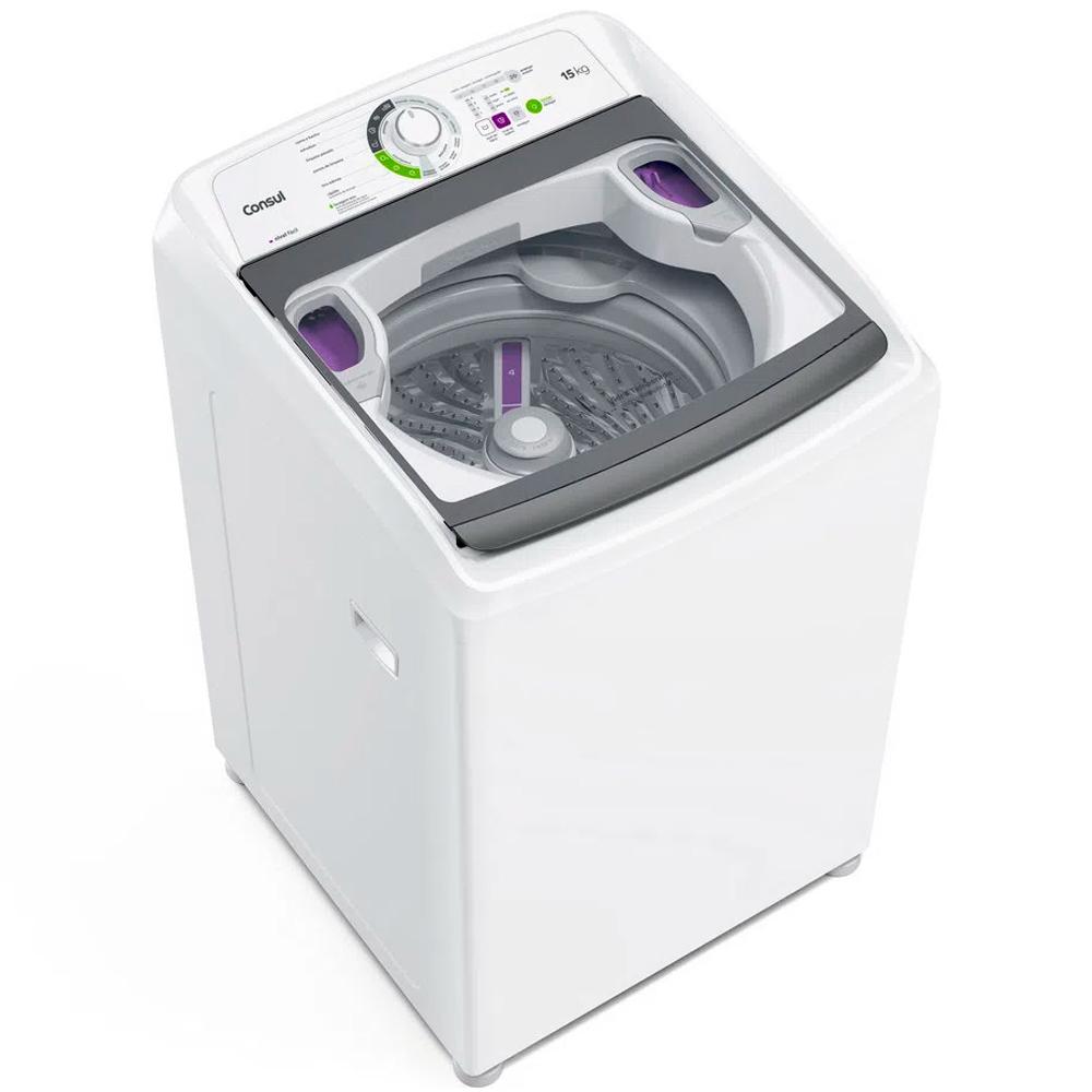 Máquina De Lavar  Consul 15Kg Automática Lavagem Econômica Cwh15ab - Branco - Branco - 110 Volts