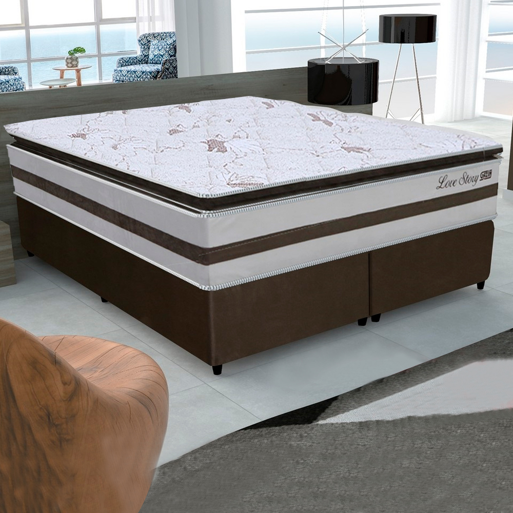 Cama Box Queem Molas Ensacadas Love Story 158 x 198cm
