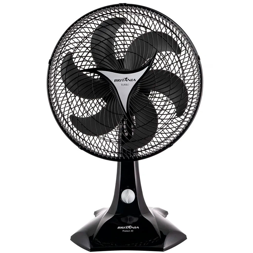 Ventilador De Mesa Britânia Protect Six 30cm 6 Pás 3 Velocidades 60W - Preto - 220 Volts