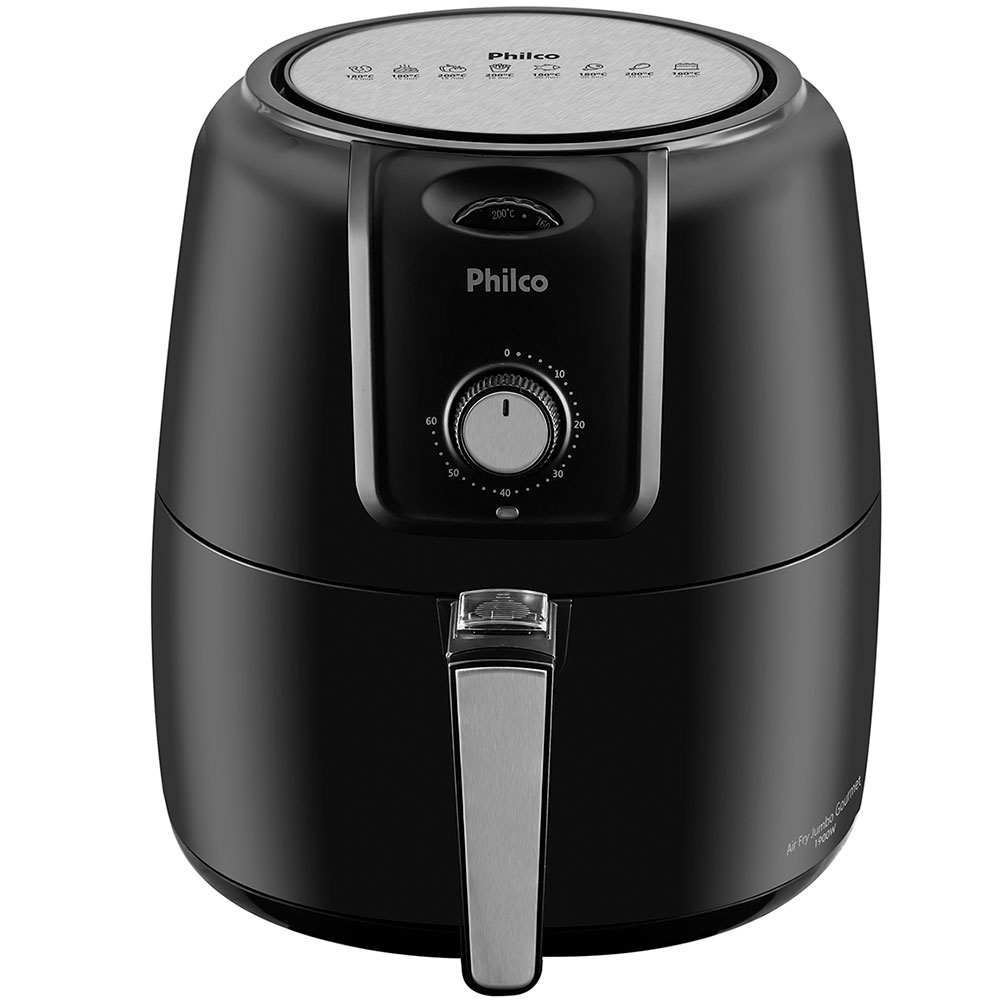 Fritadeira Elétrica Air Fryer Philco Gourmet Pfr13p 8,1L Timer - Preto - 220 Volts