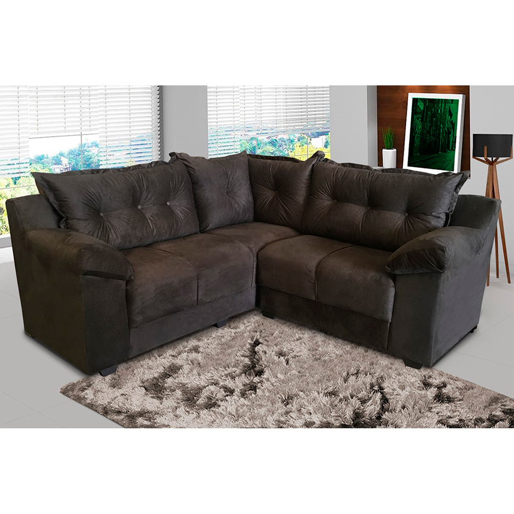 Sofá de Canto 3x2 Lugares 195cm Estofados Paraná Smart