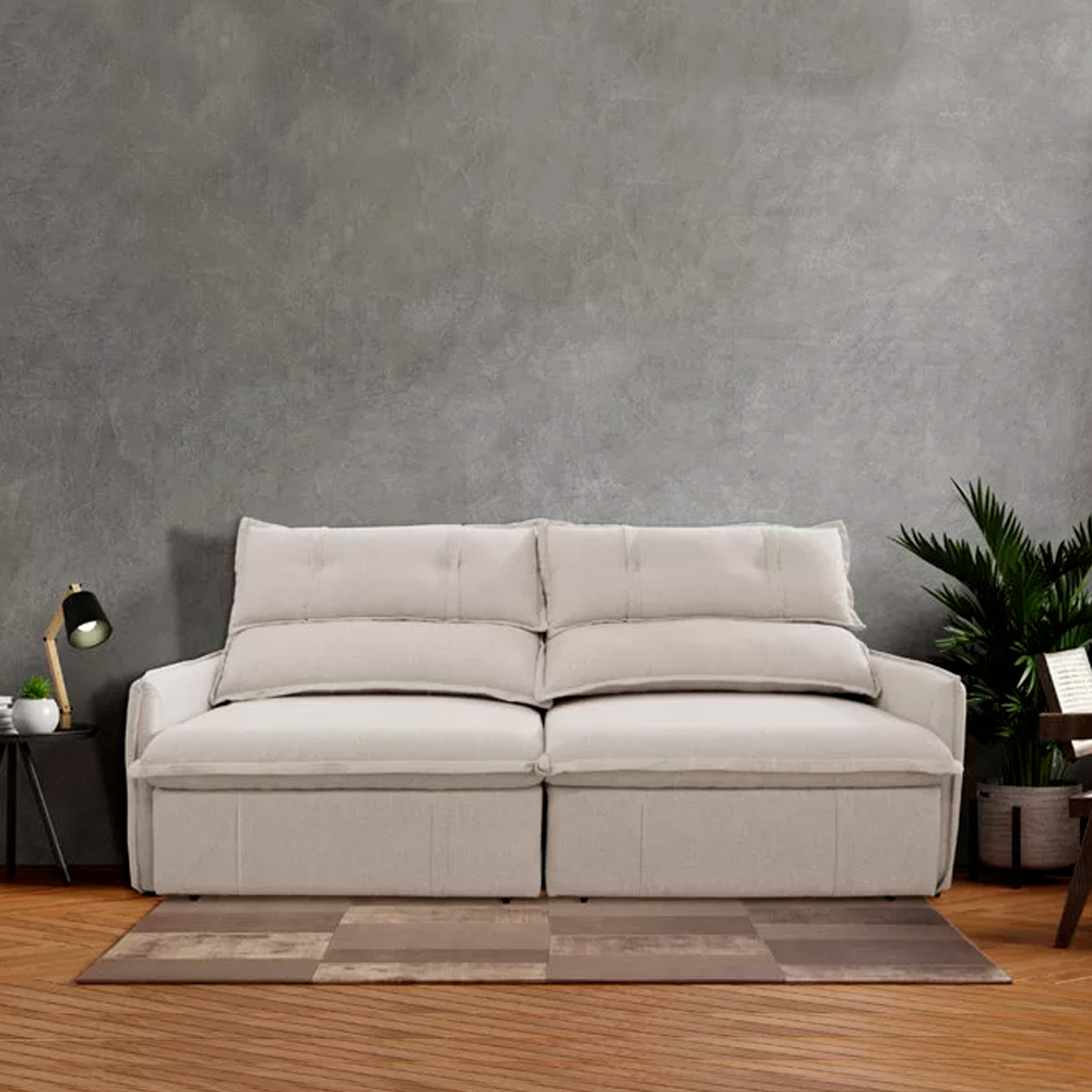 Sofá Retrátil e Reclinável 2 Lugares 220cm Gralha Azul Moana