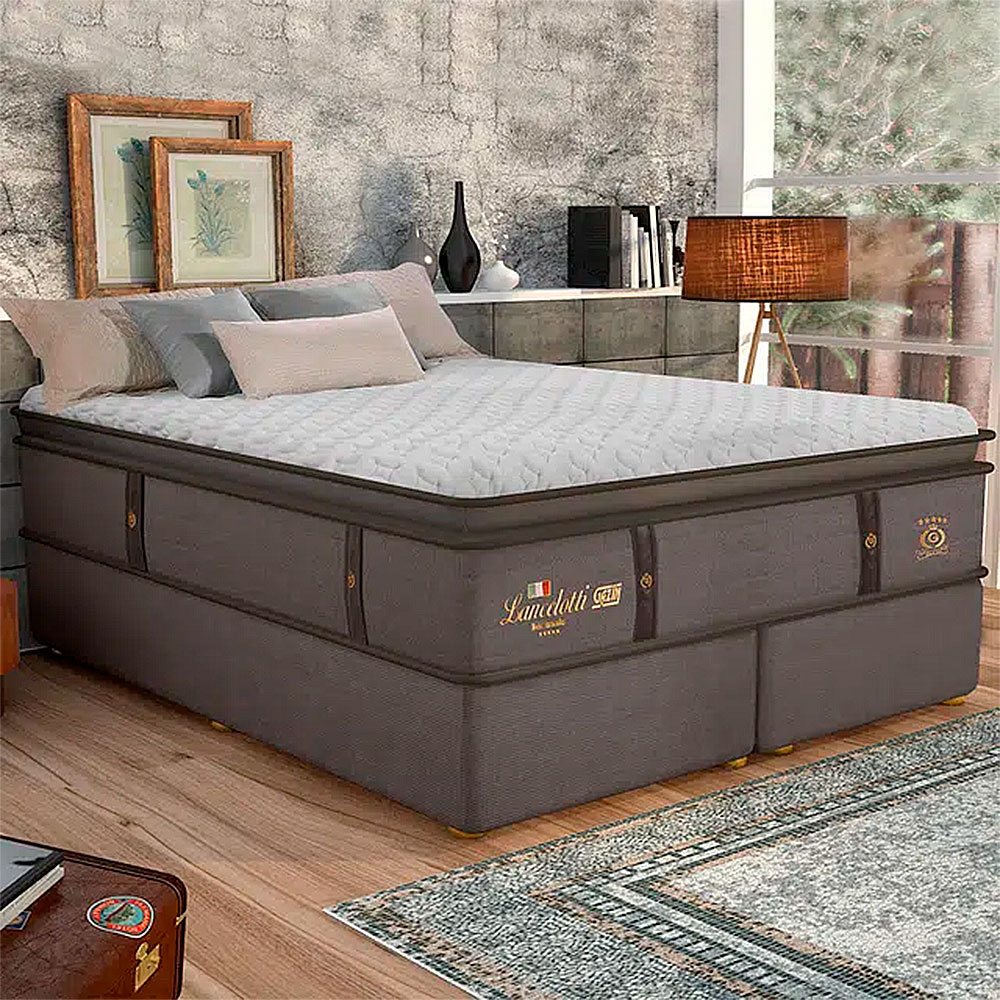 Conjunto Cama Box Gazin Casal de Molas Country King - Queen