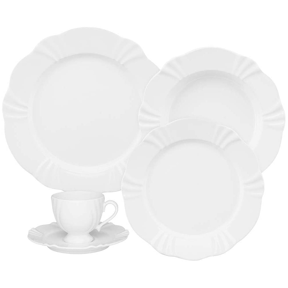 Aparelho De Jantar 30 Peças Em Porcelana Soleil White Oxford - Sem Cor