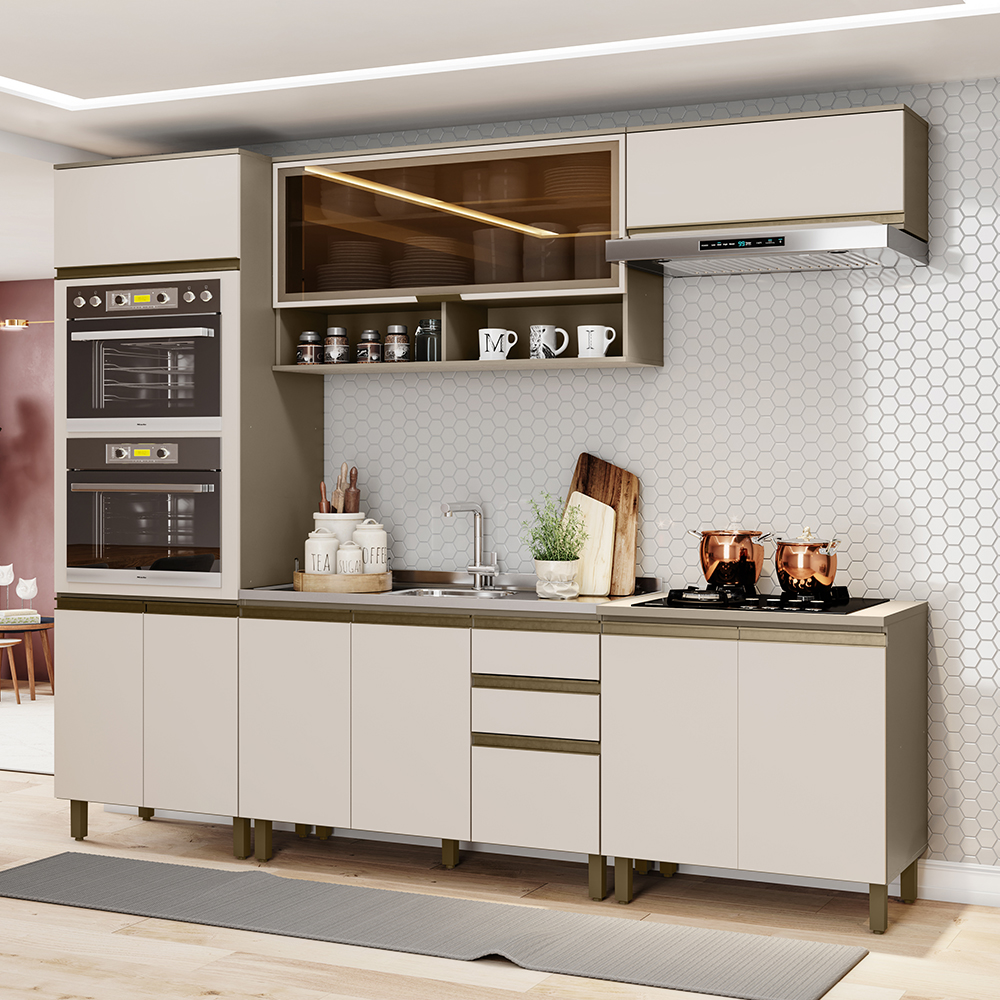 Cozinha Modulada 5 Peças 9 Portas 2 Gavetas MDF Connect