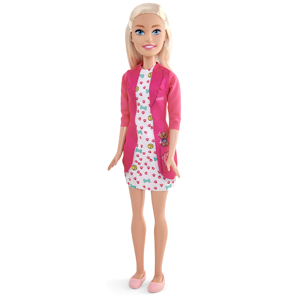 Boneca Barbie Profissões Veterinária 66cm Large Doll