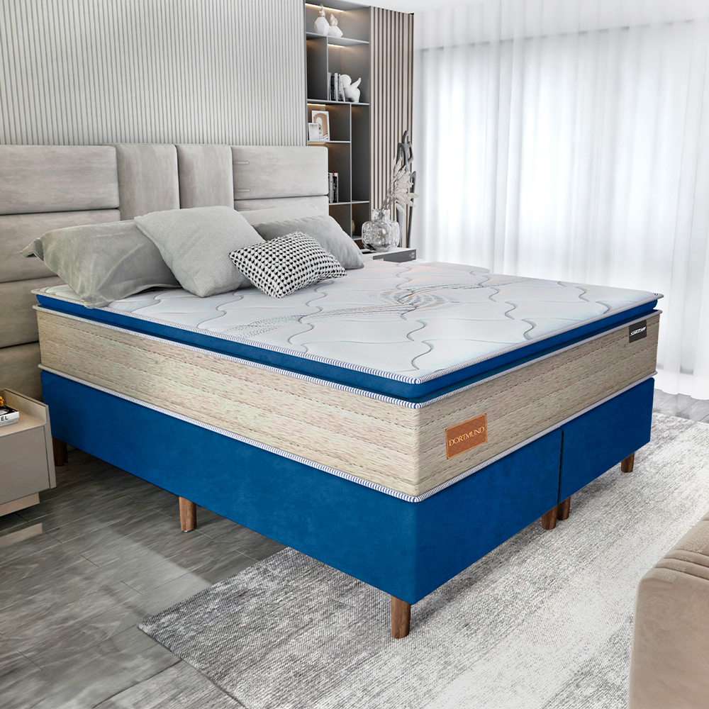 Colchão Cama Box Gazin Molas Ensacadas Queen Size Dortmund 158x198 Menor preço em Colchão Cama Box Gazin Molas Ensacadas Queen Size Dortmund 158x198