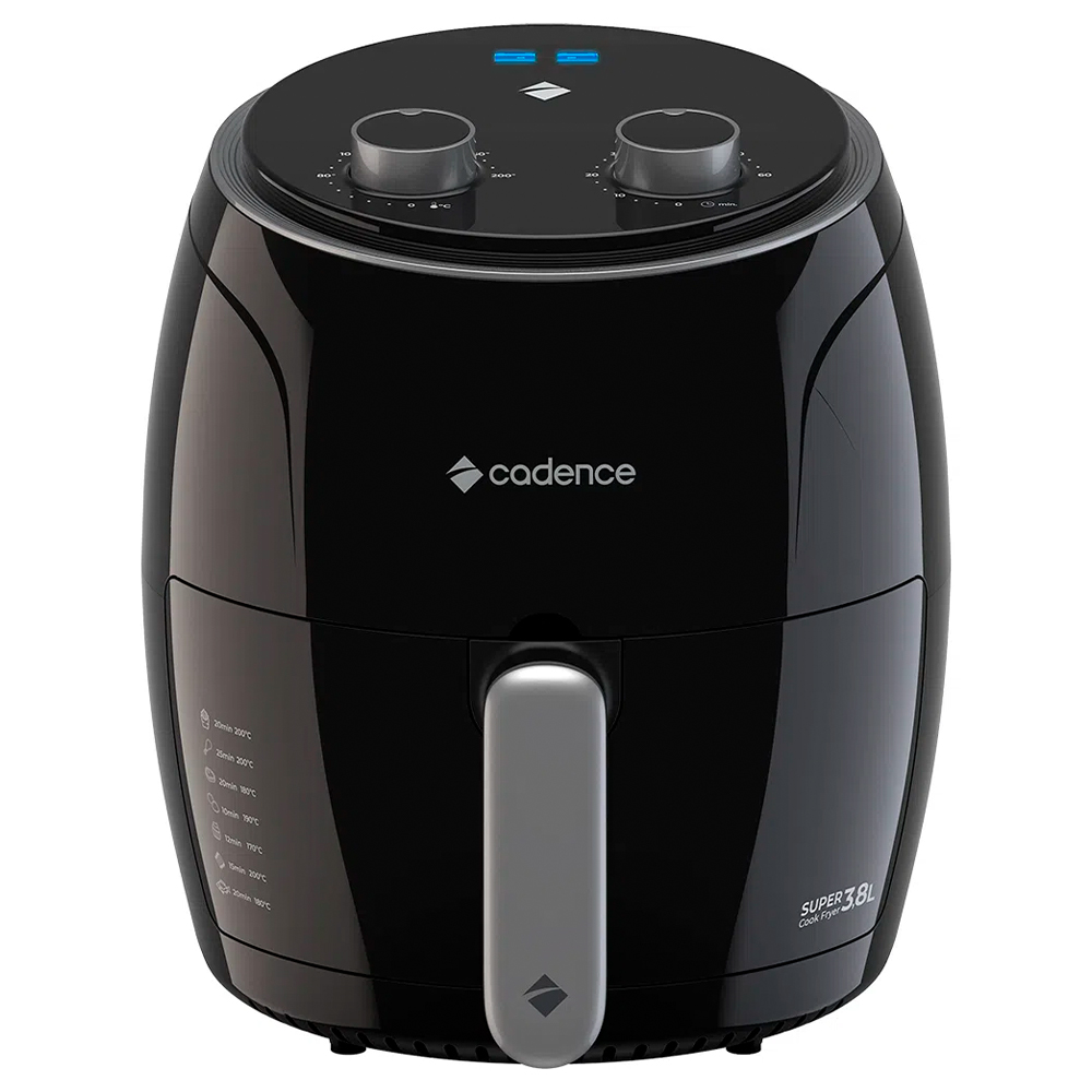 Fritadeira Elétrica Air Fryer Cadence Super Cook Frt410 3,8L 1300W Com Timer - Preto - 110 Volts