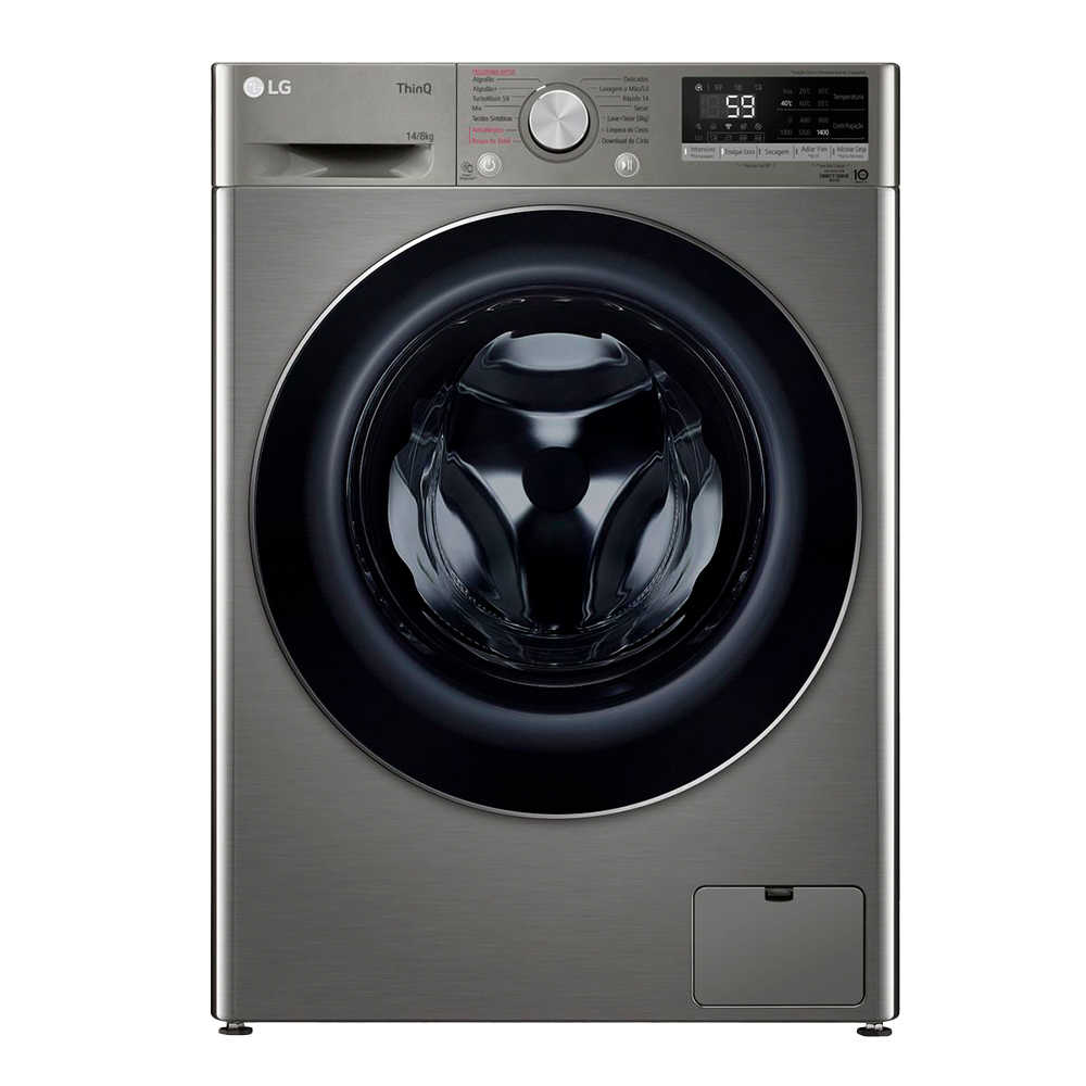 Lava E Seca Lg Smart 14Kg Automática Com Inteligência Artificial Cv5014pc4a - Inox - 220 Volts