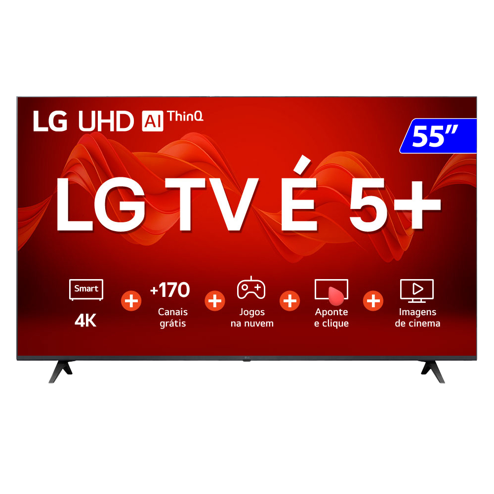 Smart Tv Lg 55” Led 4K Uhd Wi-Fi Webos 23 Comando De Voz 55Ur8750psa