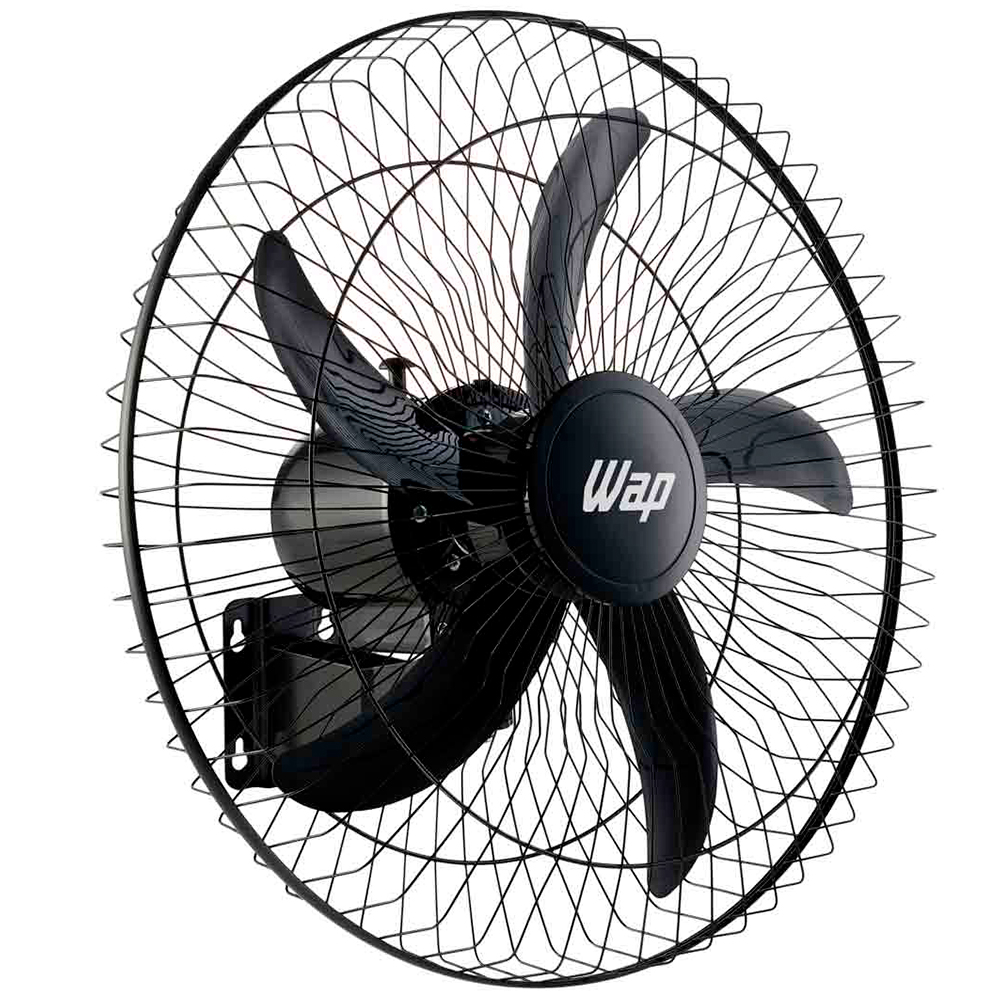 Ventilador De Parede Wap Rajada Pro 60cm 5 Pás 3 Velocidades Fw006661 - Preto - Bivolt