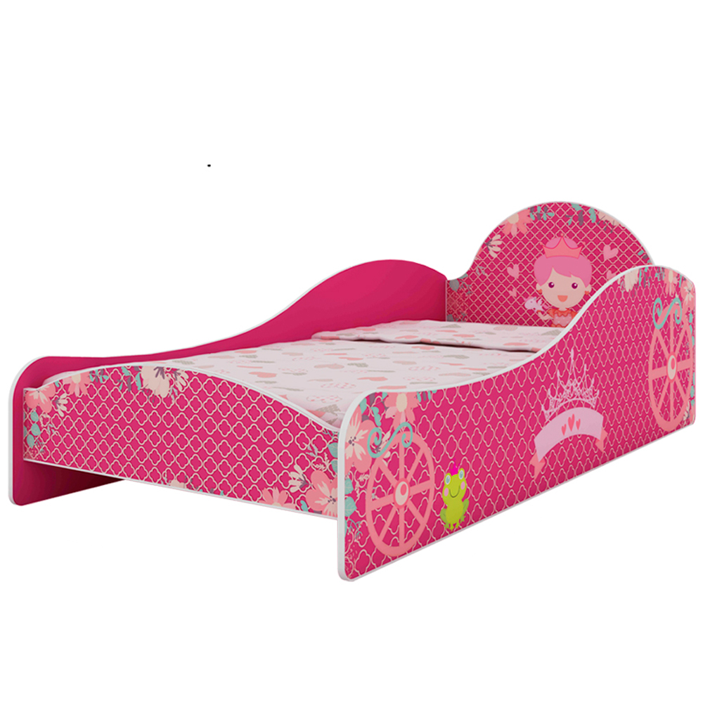 Mini-Cama Montessoriana Infantil Com Proteção Lateral Princesinha Gelius - Pink - Pink