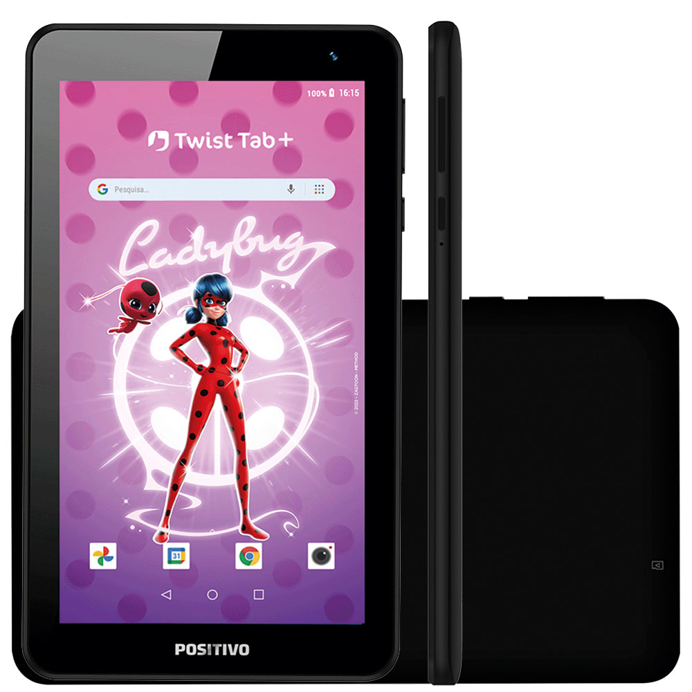 Tablet Positivo Twist Tab Ladybug + 7” 64Gb 2Gb Quad Core 1.6Ghz Android - Preto - Bivolt