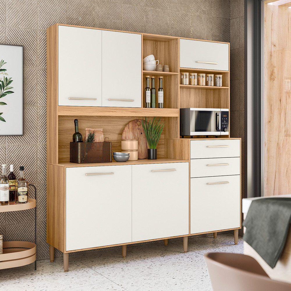 Cozinha Compacta 6 Portas 2 Gavetas MDP com Tampo Salsa Nicioli