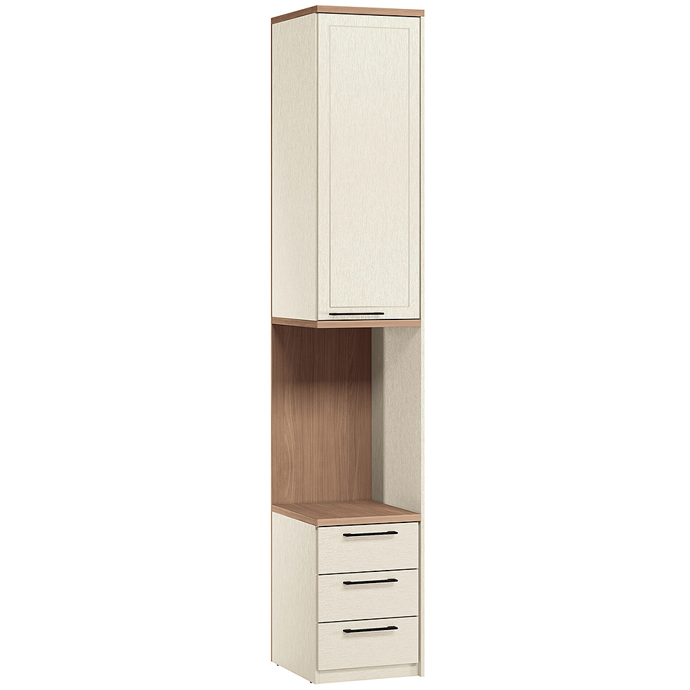 Modulo Lateral 41,7cm 01 Porta E 03 Gavetas Doce Vida Santos Andira - Areia/Wood