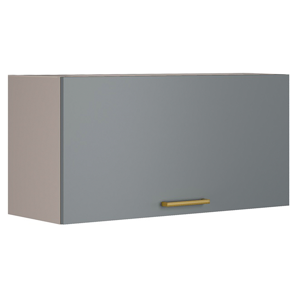 Armário Aéreo 80cm 1 Porta Mdf Puxador De Alumínio Essence Itatiaia - Fendi/Gris