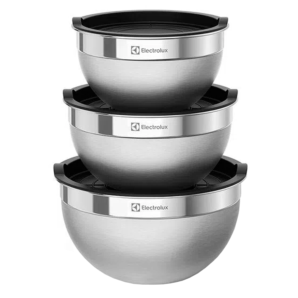 Conjunto De Bowls Inox 3 Peças Com Tampa Electrolux