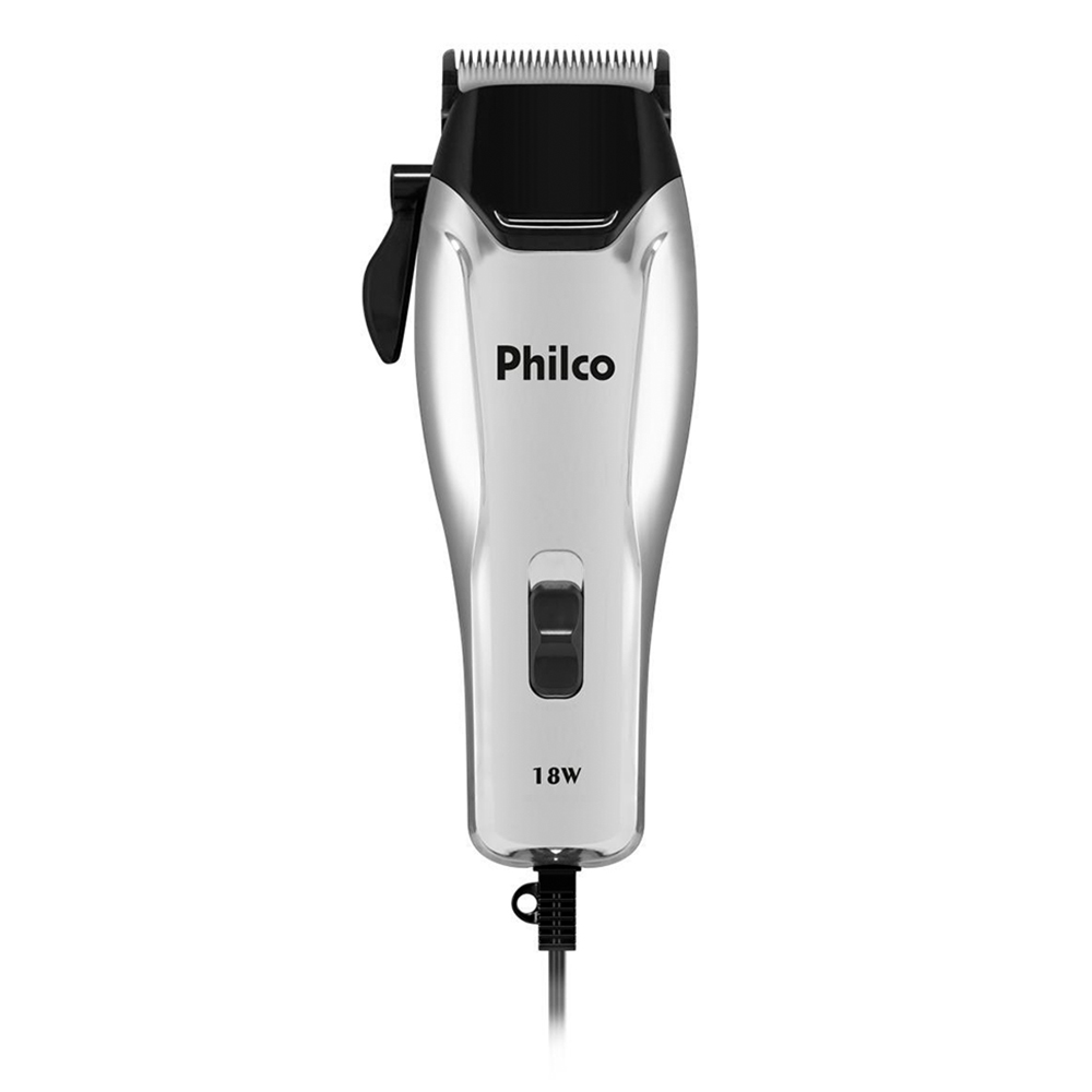 Cortador De Cabelo Philco Pcr04 18W Com 9 Acessórios - Prata/Preto - 110 Volts