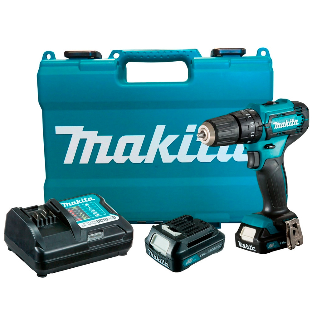 Furadeira E Parafusadeira De Impacto Makita 12V 2 Baterias Maleta Hp333dwye - Azul - Bivolt