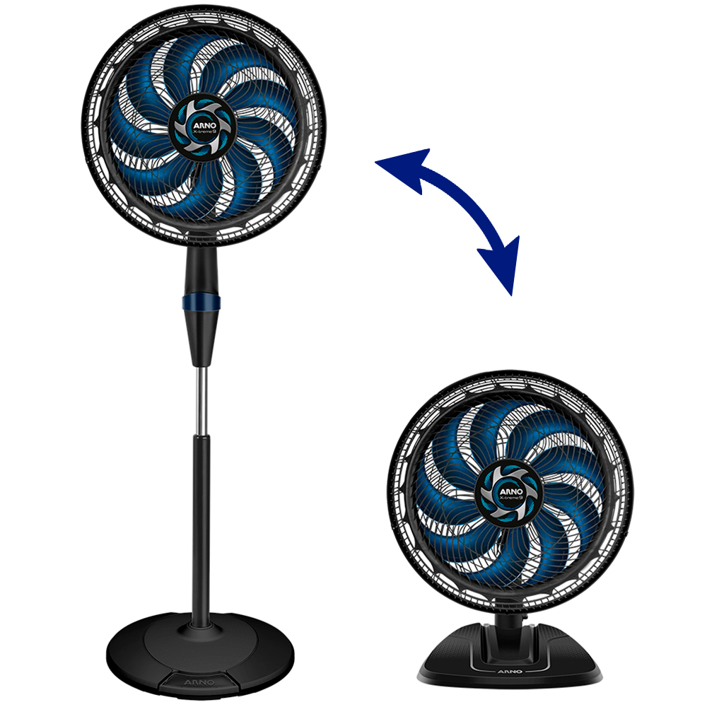 Ventilador 2 Em 1 Mesa E Coluna X-Treme 9 Arno 40cm 9 Pás 3 Velocidade Ve9m - Preto - 110 Volts