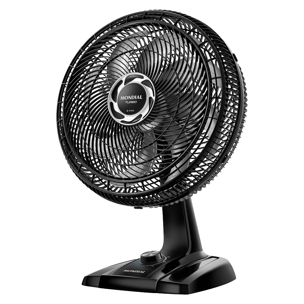 Ventilador De Mesa Mondial Turbo 40cm 3 Velocidades 140W Nvt-40-8P-B - Preto/Prata - 110 Volts