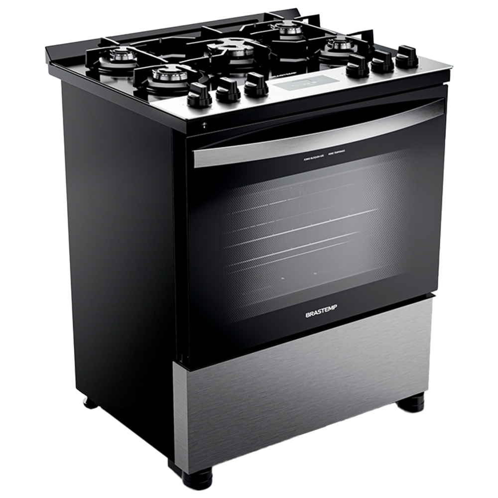 Fogão Brastemp 5 Bocas Mesa Em Vidro Bfs5xar - Inox - Bivolt