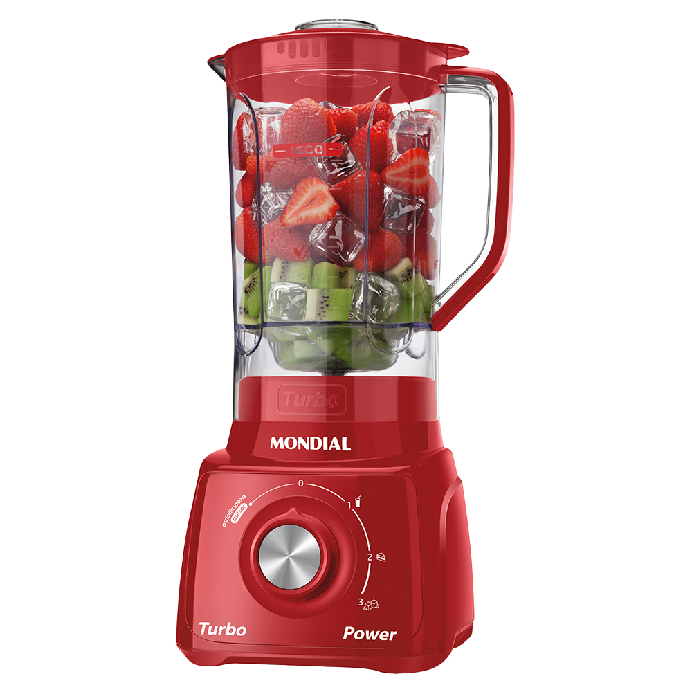 Liquidificador Mondial Turbo Power L99fb 2,2L 550W 3 Velocidades - Vermelho - 110 Volts