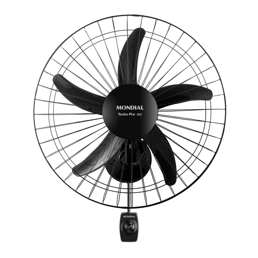 Ventilador De Parede Mondial Nvp Pro50 50cm 5 Pás 3 Velocidades 150W - Preto - 110 Volts