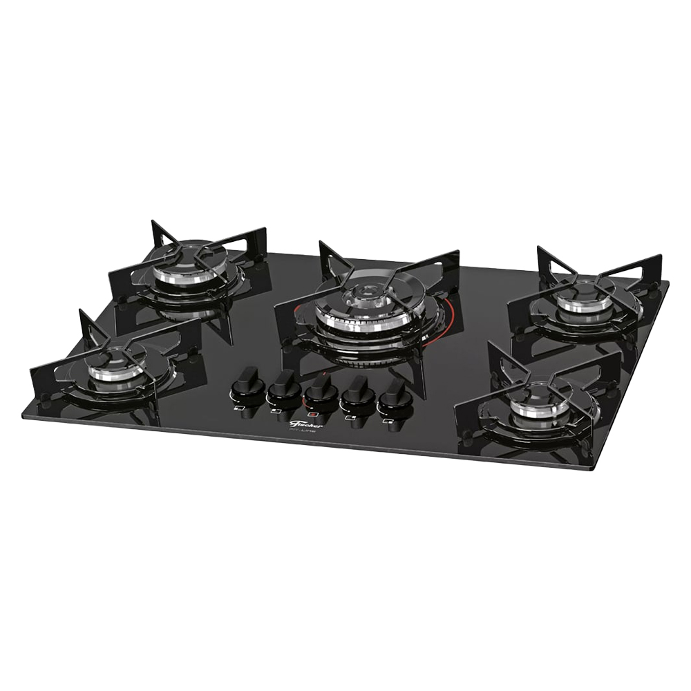 Cooktop A Gás Fischer Fit Line 5 Bocas Superautomático Tripla Chama - Preto - Bivolt