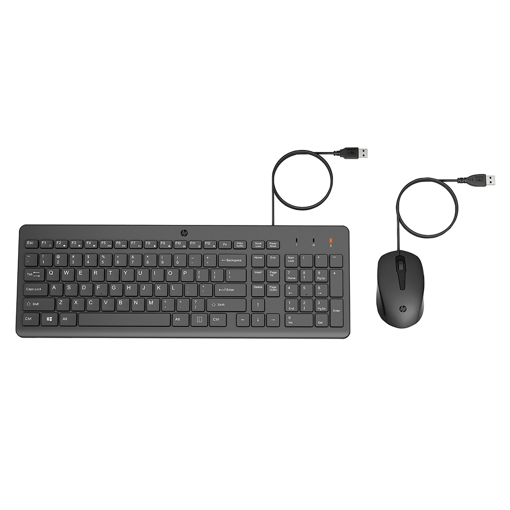 Kit Teclado E Mouse Hp 150 Led Usb Com Fio - Preto - Bivolt