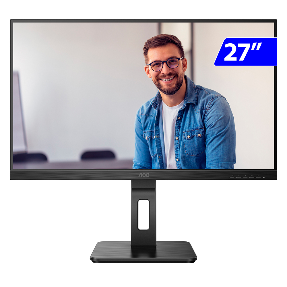 Monitor Aoc W-Led 27" Widescreen Full Hd Hdmi Vga 27P2q - Preto - Bivolt