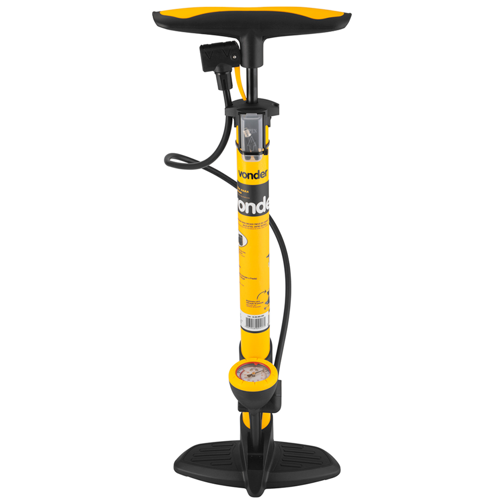 Bomba De Ar Para Encher Pneu Manual 63 Cm Vonder - Amarelo/Preto