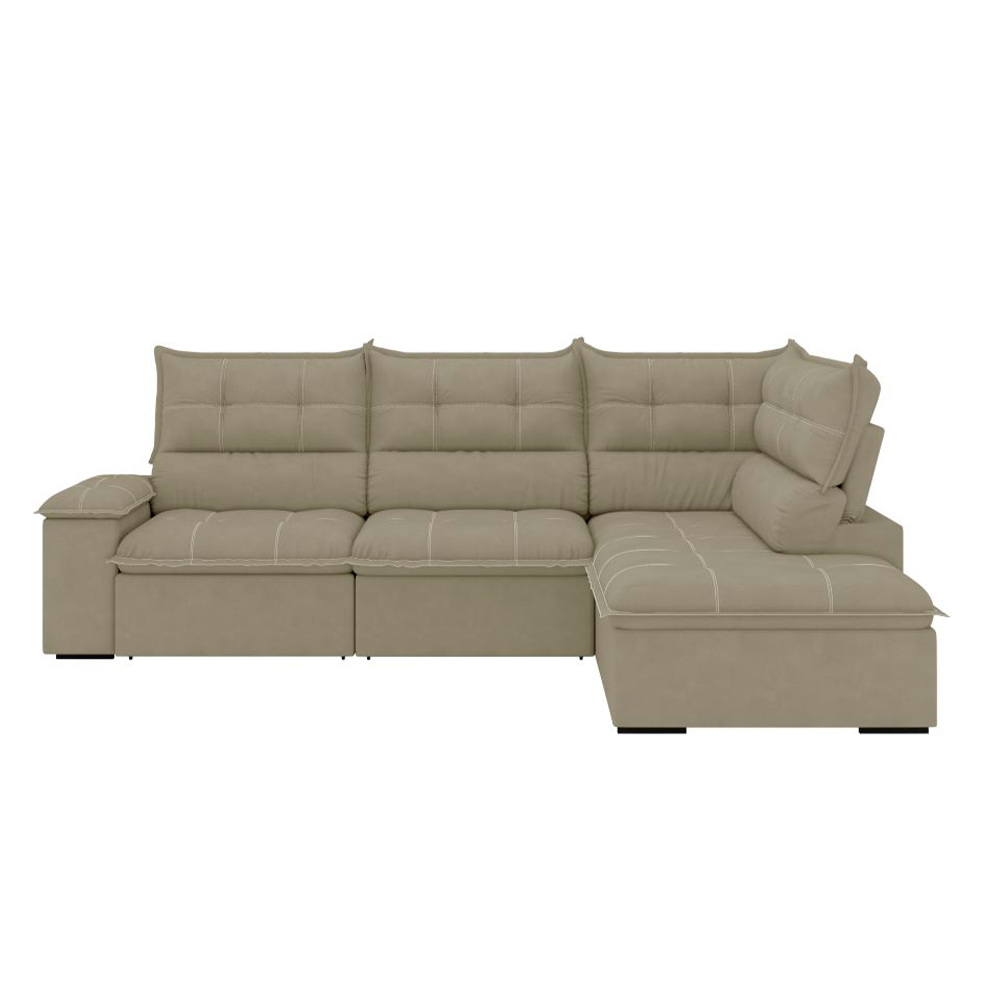 Sofá De Canto Retrátil Fofão Premium Besthouse - Soft Cappucino