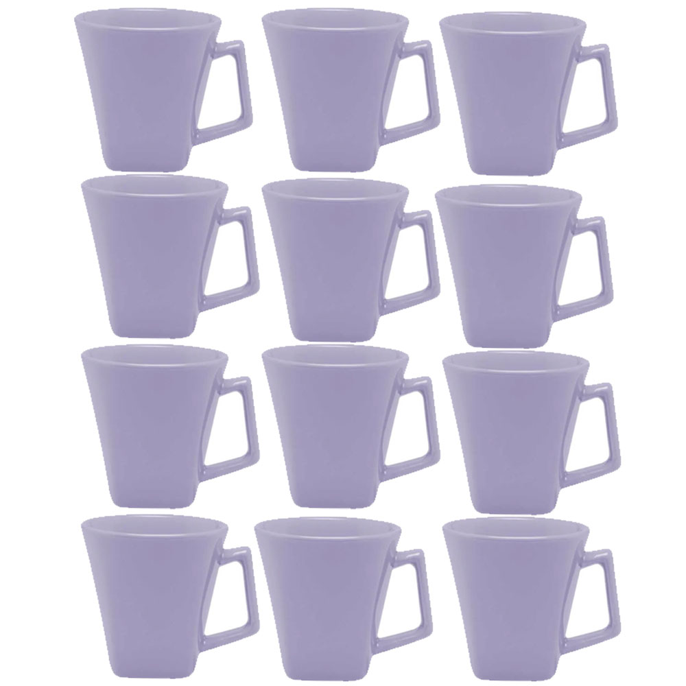 Conjunto De Canecas 12 Peças Em Cerâmica 220ml Mini Quartier Oxford - Lilas