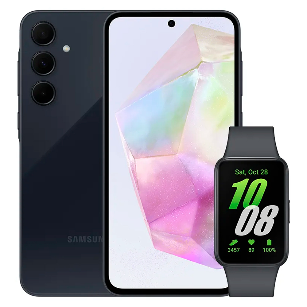 Smartphone Samsung Galaxy A35 5G 256Gb + Smartwatch Galaxy Fit3 - Azul Escuro/Grafite - Quadriband